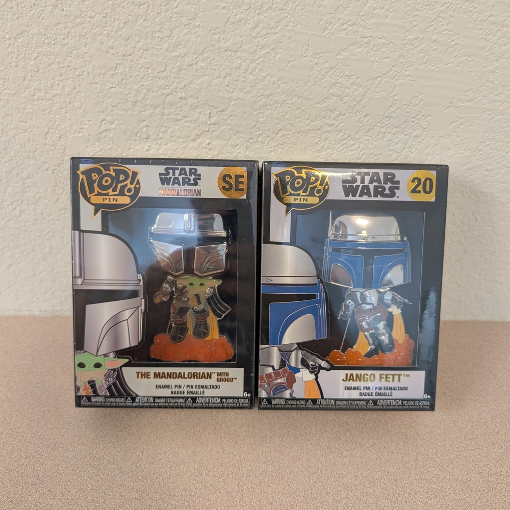 Pop Star Wars Mandalorian and Jango Fett Pin Set